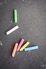 Chalk on playground - obrazy, fototapety, plakaty