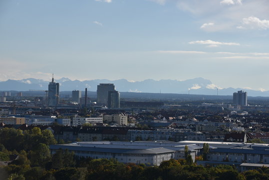 München und der Blick auf die Alpen
