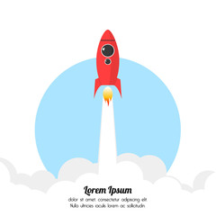 Rocket icon, start up concept