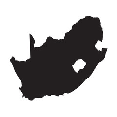 black vector map of South Africa