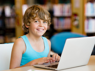 Little boy with laptop