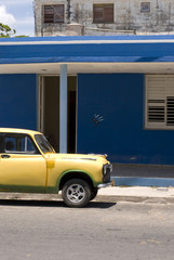 Old Cuban Truck with Blue Wall