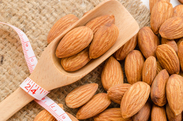 Almond diet concept.