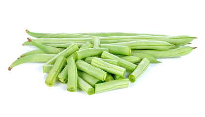 green bean vegetable isolated on white