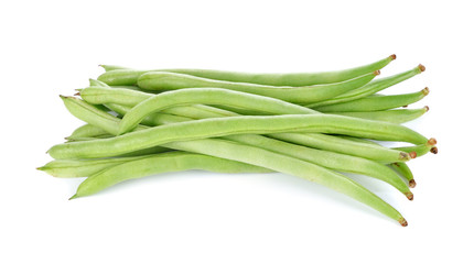 Green beans isolated on a white background.