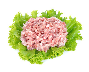 Pork mince isolated on a white background