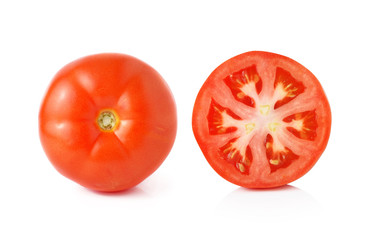 Fresh red tomatoes isolated on white