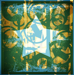 grunge graphic design background with star