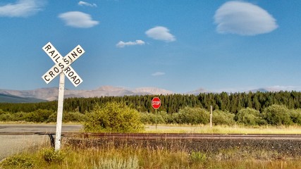 Railroad track crossing 