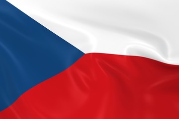 Waving Flag of the Czech Republic - 3D Render of the Czech Flag with Silky Texture