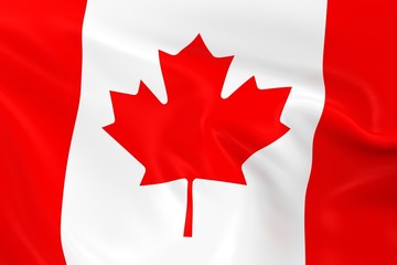 Waving Flag of Canada - 3D Render of the Canadian Flag with Silky Texture