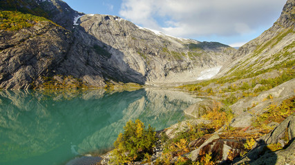 Glacial lake in the Norwegian mountains