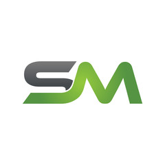 SM company linked letter logo green