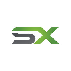 SX company linked letter logo green