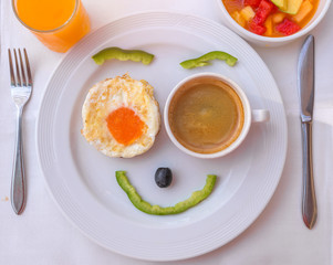 Happy Face Frying Eggs breakfast