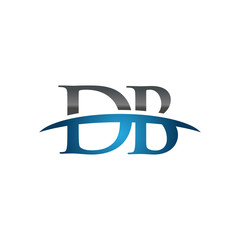 DB initial company swoosh logo blue
