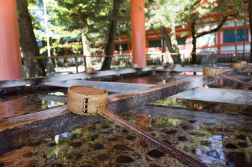 Fototapeta na wymiar 日本 神社の参拝 手水