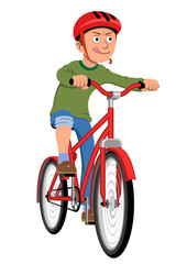 Boy riding bicycle