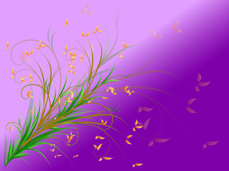 Fototapeta na wymiar autumn on purple background