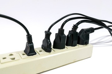 Group of male power plug.