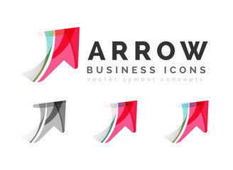 Set of arrow logo business icons