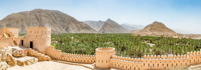 
    Panoramic view of Nakhal in the Al Batinah Region of Oman. It is located about 120 km to the...