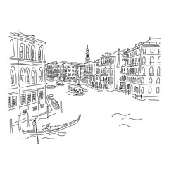 Venice, Grand Canal. Sketch for your design