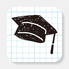 graduation hat doodle - 93085865