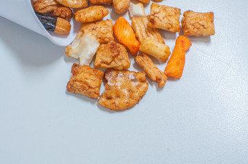 small season cake made of flour boiled in coconut milk