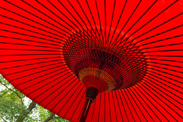 Traditional Japanese red umbrella