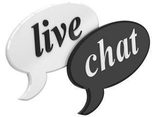 live chat speech balloons on a white background