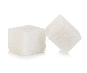 Cubes of sugar isolated on white background