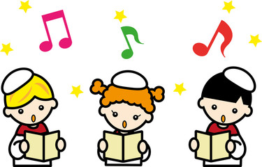 歌を歌う聖歌隊の子供たち