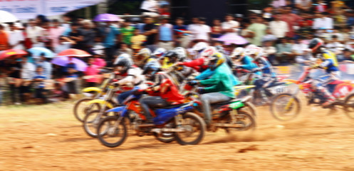 Fototapeta premium Motocross race blurry for background.