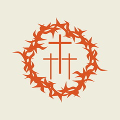 Church logo. Three crosses in a crown of thorns