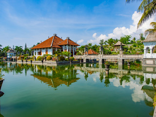 Fototapeta na wymiar Architectural wonders at the Karangasem water temple in Bali