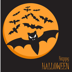 Vector HALLOWEEN Vector Card with Bats