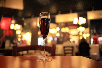 glass of wine in a restaurant