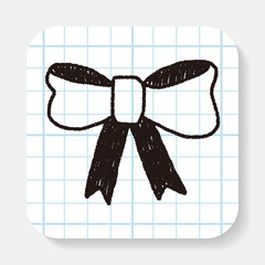 Ribbon bow doodle drawing