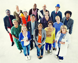 Group of Diverse Multiethnic People Various Jobs Concept - obrazy, fototapety, plakaty
