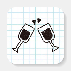 wine doodle drawing
