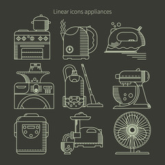 Appliances vector black background