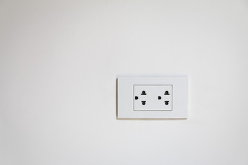 Electrical socket plug on  Wall