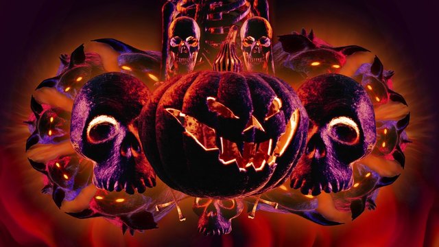 chupacabras and pumpkin. Halloween seamless background
