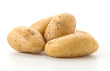 fresh potato on white background