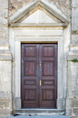 double-wing front door brown