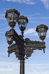 Fototapeta na wymiar street lamp in the old style against the sky