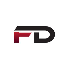 modern initial logo FD