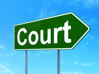 Law concept: Court on road sign background