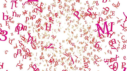 Abstract Random Letters Illustration - Red